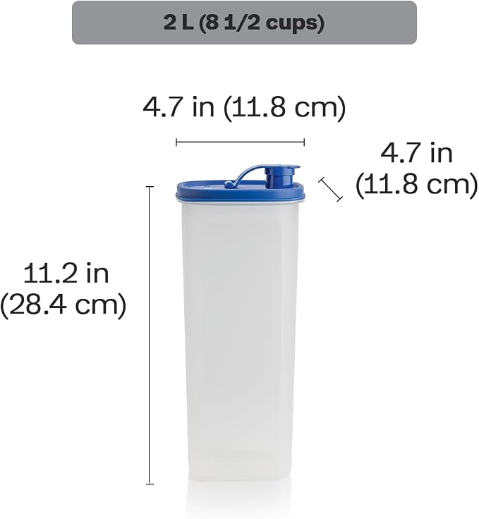 Tupperware Slim Line 2-Pitcher Set in Blue, Dishwasher Safe and BPA Free - Image 3