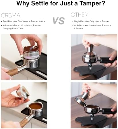 CREMA 53.3mm Tamper & Distributor for Breville, Silver