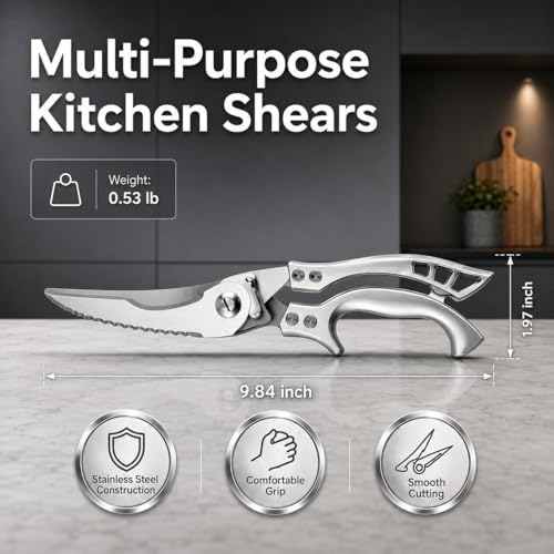 Kitchen Scissors Heavy Duty, 2-in-1 Kitchen Shears for Food, All