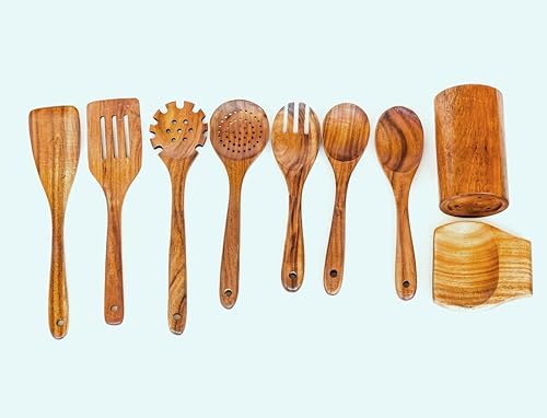 9-Piece Acacia Wood Cooking Utensil Set