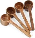 4 Pack Coffee Acacia Wooden Scoop Wooden Measuring Scoops for