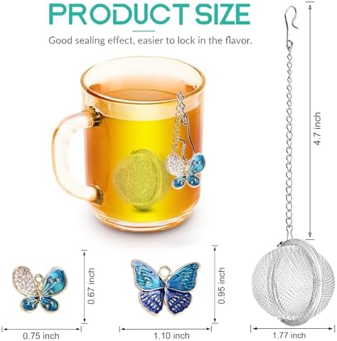 Tea Steeper for Loose Tea 2pcs NSTaygate Tea Infuser with Charm