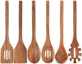 Acacia Wood Utensils Set - Handmade Wooden Spoons for Cooking, 6-Piece