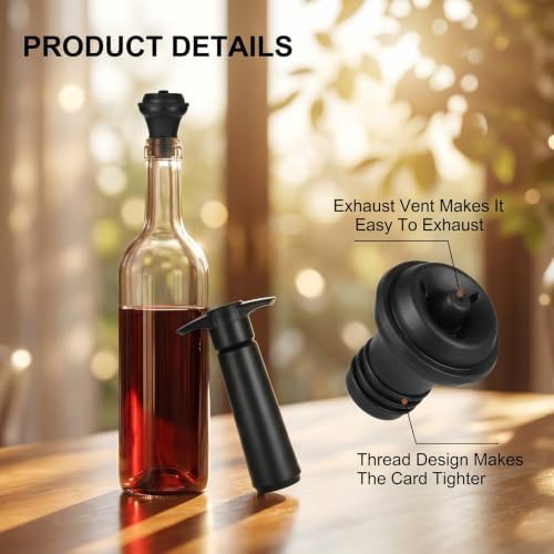 48 Pcs Wine Saver Pump with Vacuum Bottle Stoppers, Resealable