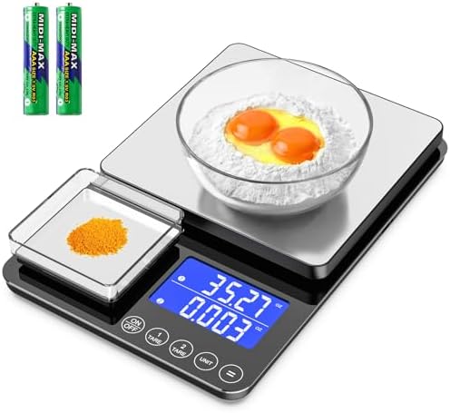 KKZ 0.001oz/33lb Kitchen Scale, Dual Platform Food Scale Grams and