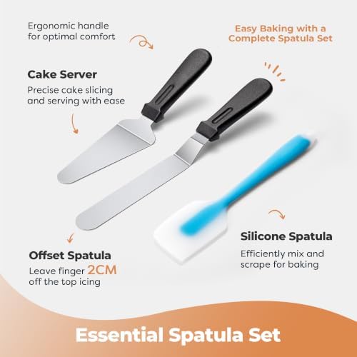 Kootek 12" Aluminum Cake Turntable Set