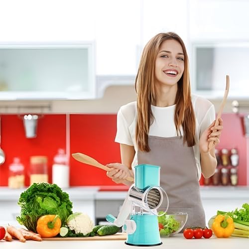 Manual Rotary Cheese Grater Round Vegetable Potato Carrot 3
