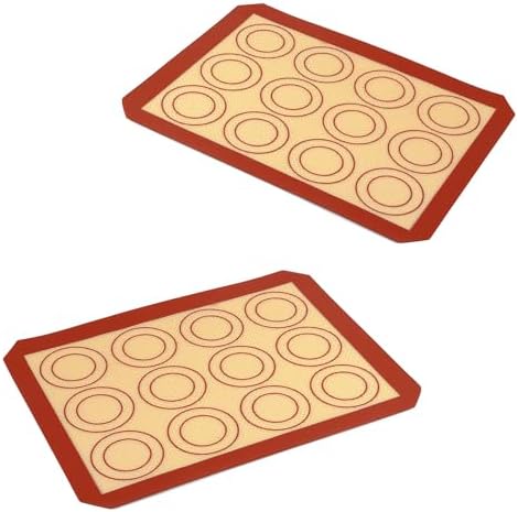P&P CHEF 9.7 Inch Silicone Baking Mat, 2Pcs Non-stick Silicone Oven