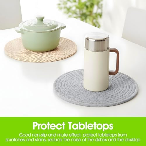 5 Pcs 10 Inch Trivets for Hot Dishes, Extra Large Thick Heat Resistant
