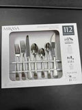 Mikasa Hammered Opulent Flatware Set, 18/10 Stainless Steel, 112-Piece