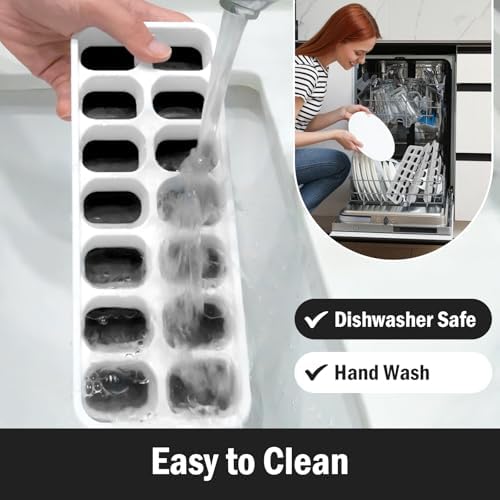 Ice Cube Trays for Freezer - 3 Pack 42 Ice Cubes, Easy to Release