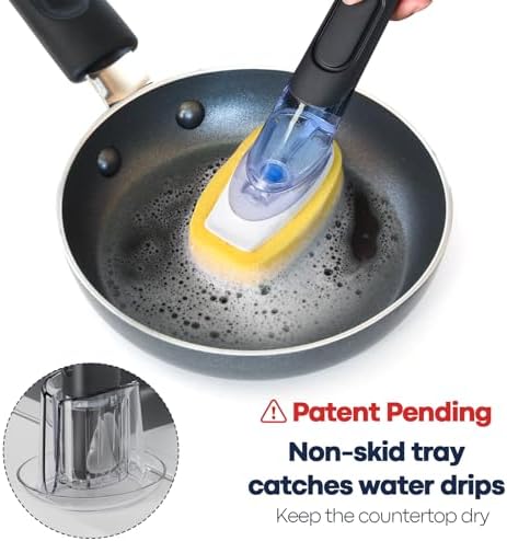 RIMAY Dish Brush Soap Dispenser, 2 Sponge Refills