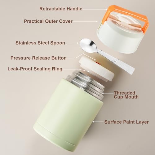 PARACITY Soup Jar for Hot Food for Adults, 27 oz, 316 Stainless Steel