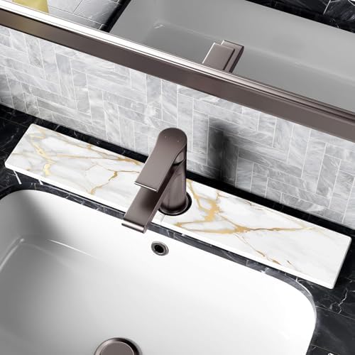 Mrcrypos Stone Faucet Mat for Kitchen Sink, 23.6" Fast Drying Sink