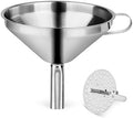 New Star Foodservice Stainless Steel Funnel with Detachable Strainer