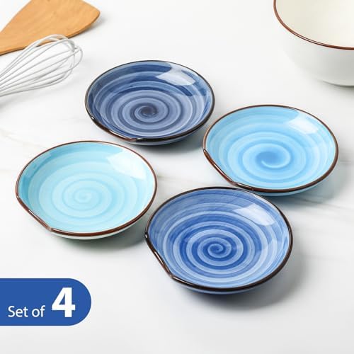 KitchenTour Spoon Rest for Stove Top, 4.7 inch Ceramic Spoon Holder