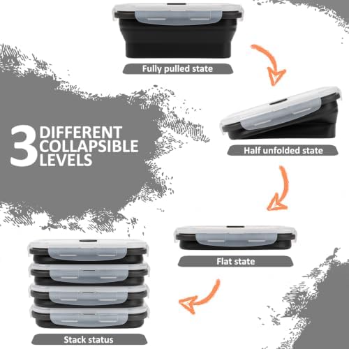 Collapsible Silicone Food Storage Containers Set with Lid & Air