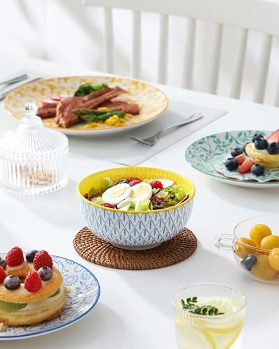 vancasso SELENE Plates and Bowls Set for 4, 12 Pieces Dinnerware Sets