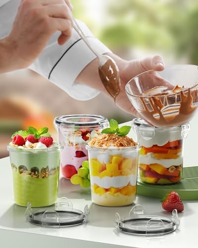 Canfanni Overnight Oats Containers with Lids, 4 Pack 13oz Overnight