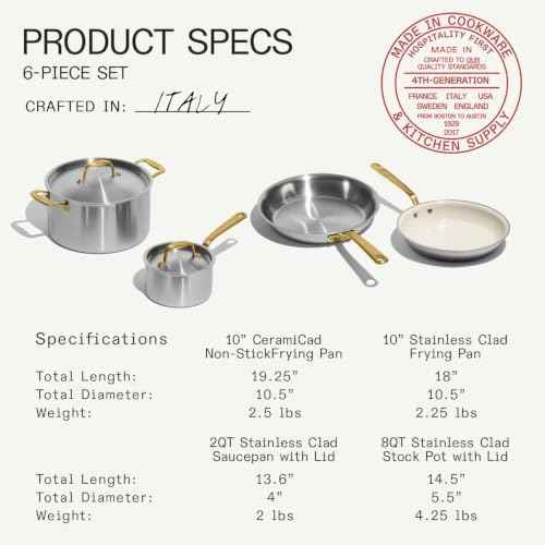 Made In Cookware - 6 Pc Stainless Steel Cookware Set