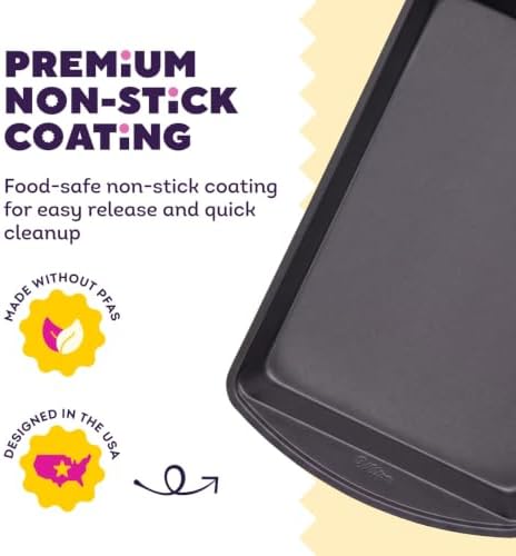 Wilton Gold Non-Stick Oblong Baking Pan, Made Without PFAS, 13 x 9 in.