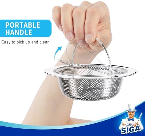 MR.SIGA Stainless Steel Kitchen Sink Strainer, 2 Pack