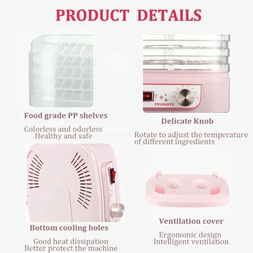 5-Tray Electric Food Dehydrator with 35-70°C Control