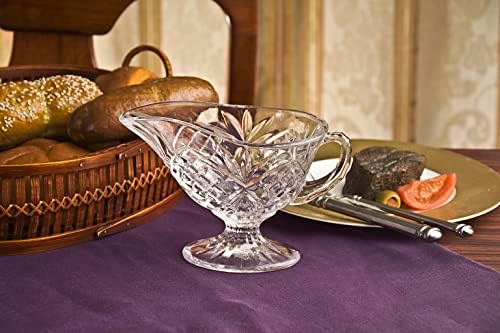 Godinger Gravy Boat Thanksgiving Table Decor Red Holiday Decor, Clear