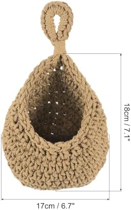 PATIKIL Hanging Fruit Baskets for Kitchen, 2 Pack Small Size Teardrop