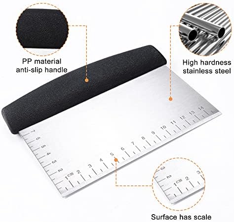 ATB Dough Pastry Bench Cutter Scraper, Stainless Steel Pizza Cutter