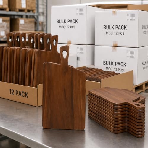 Walnut Wood Paddle Cutting Boards, 12 Pack, 15.3 x 7.9 In