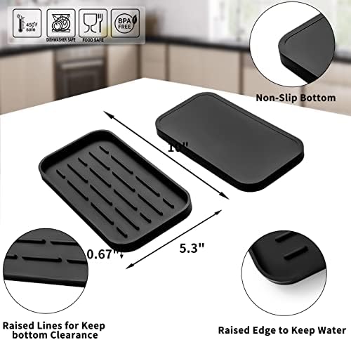 MicoYang Silicone Sink Organizer Tray, 10"×5.3"
