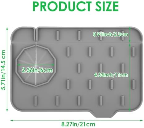 Dimeho Sink Faucet Splash Guard Mat Silicone Soap Dish Pad Faucet