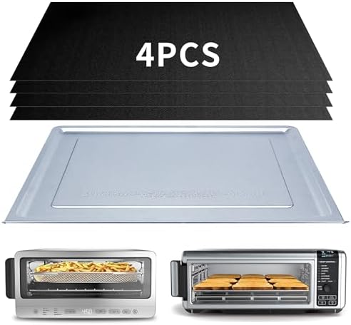 Crumb Tray Replacement with 4pcs Teflon Mats for Ninja Foodi SP101 &