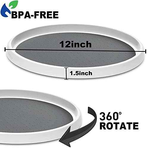 Set of 2, 12 Inch Non-Skid Lazy Susan Organizer, Pantry Lazy Susan Turntable for Cabinet, Kitchen Cabinet Organizer, Pantry Organization and Storage -Size- 12"x1.5"