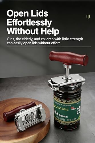 Cap Crack Jar Opener, Adjustable Multi-Lid Can Opener for Weak Hands