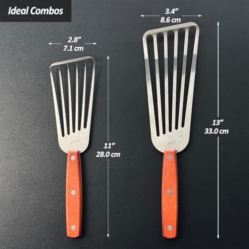 Bench Scraper -Dough cutter and Fish Spatula Set Bundle, Stainless