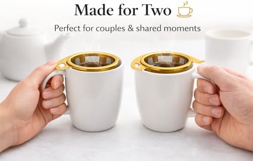 Tea Infuser Set (2 Pack) – Gold Stainless Steel Loose Leaf Tea