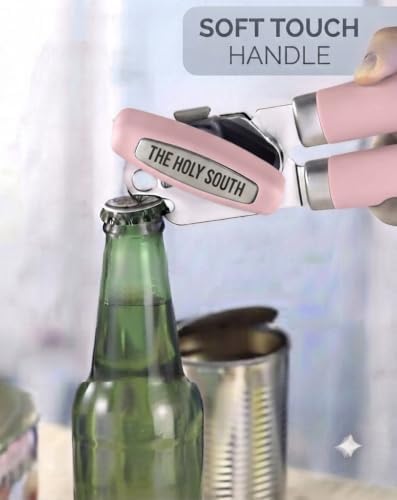 Heavy Duty Stainless Steel Can Opener Manual with Bottle Opener - Rust