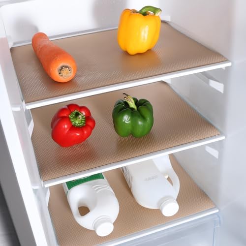Shelf Liners for Kitchen Cabinet, Cupboard Non Adhesive Beige 17.5"×