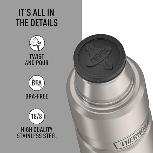 THERMOS Stainless King Vacuum-Insulated Compact Bottle, 16 Ounce