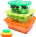 Set of 3 Clear Collapsible Full Silicone Food Storage Containers with
