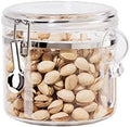 OGGI Clear Canister Airtight 38oz - Clamp Lid & Spoon - Airtight Food