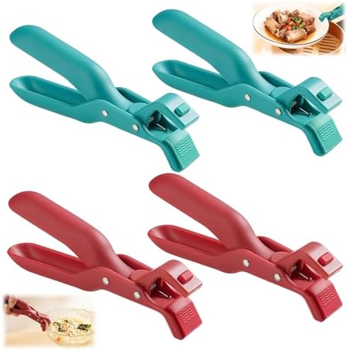 4PCS Hot Plate Gripper Tongs, Silicone