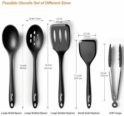 Silicone Spatulas, Spoons and Tong for Cooking,Heat Resistant & Non