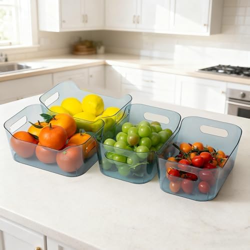 Tiawudi 8 Pack Clear Plastic Storage Bins