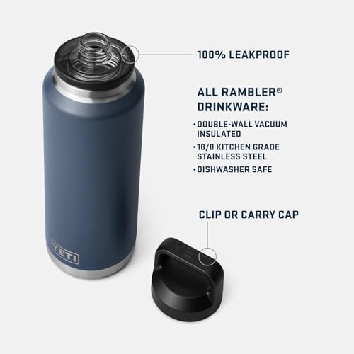 YETI Rambler 46 oz Bottle, Leakproof, Vacuum Insulated, Stainless