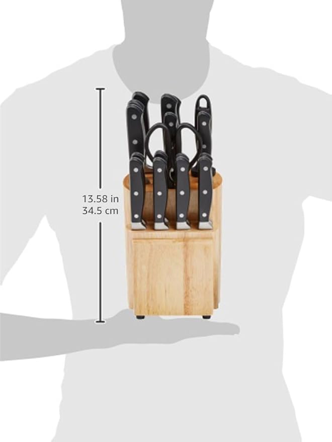 Amazon Basics 18-Piece Premium High-Carbon Stainless Steel Kitchen Knife Set - Image 8
