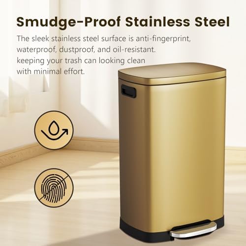 SYNCVIBE 13 Gal Stainless Steel Step Trash Can