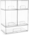 Sorbus Clear Stackable Storage Drawers, 5-Pack